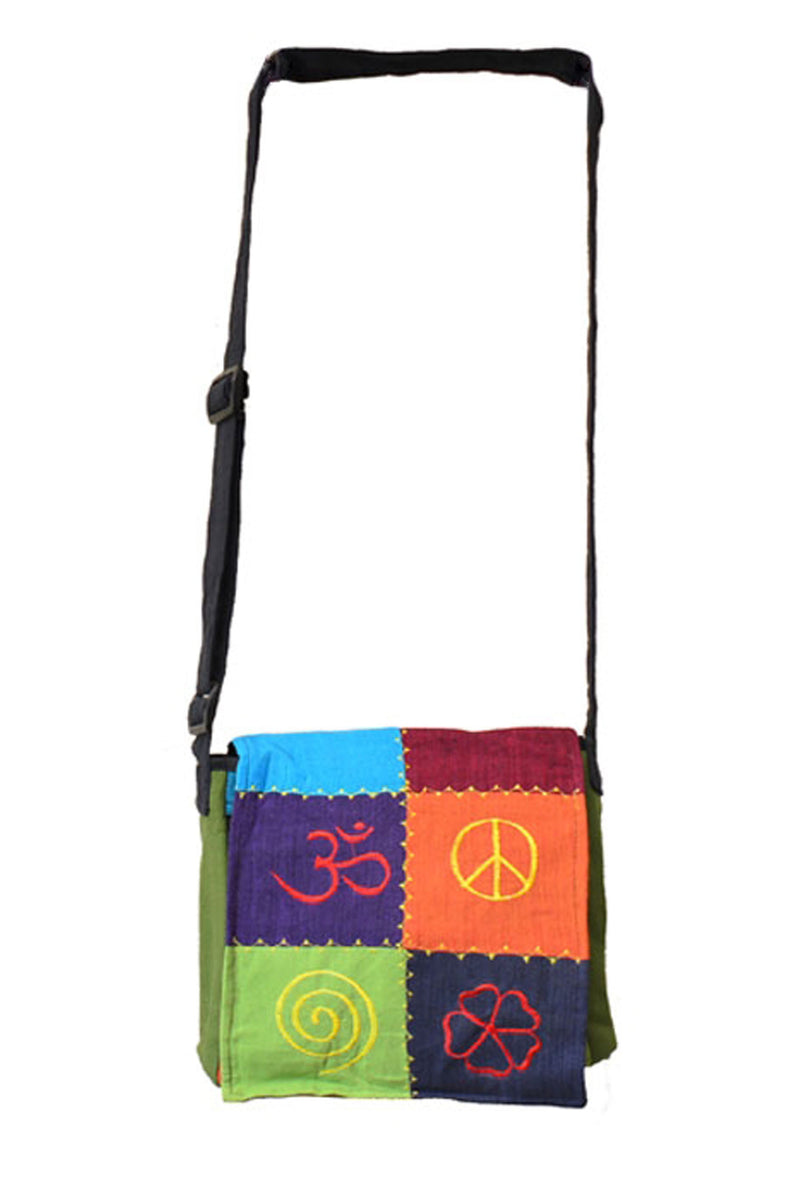 Om, Peace & Flower Sign Passport Cotton Bag