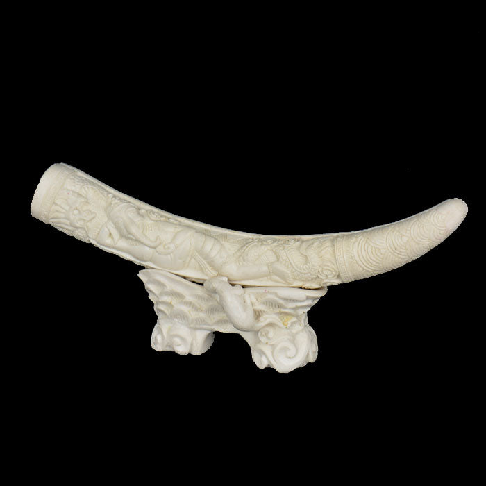 10” White Decoration Piece with Ganesh