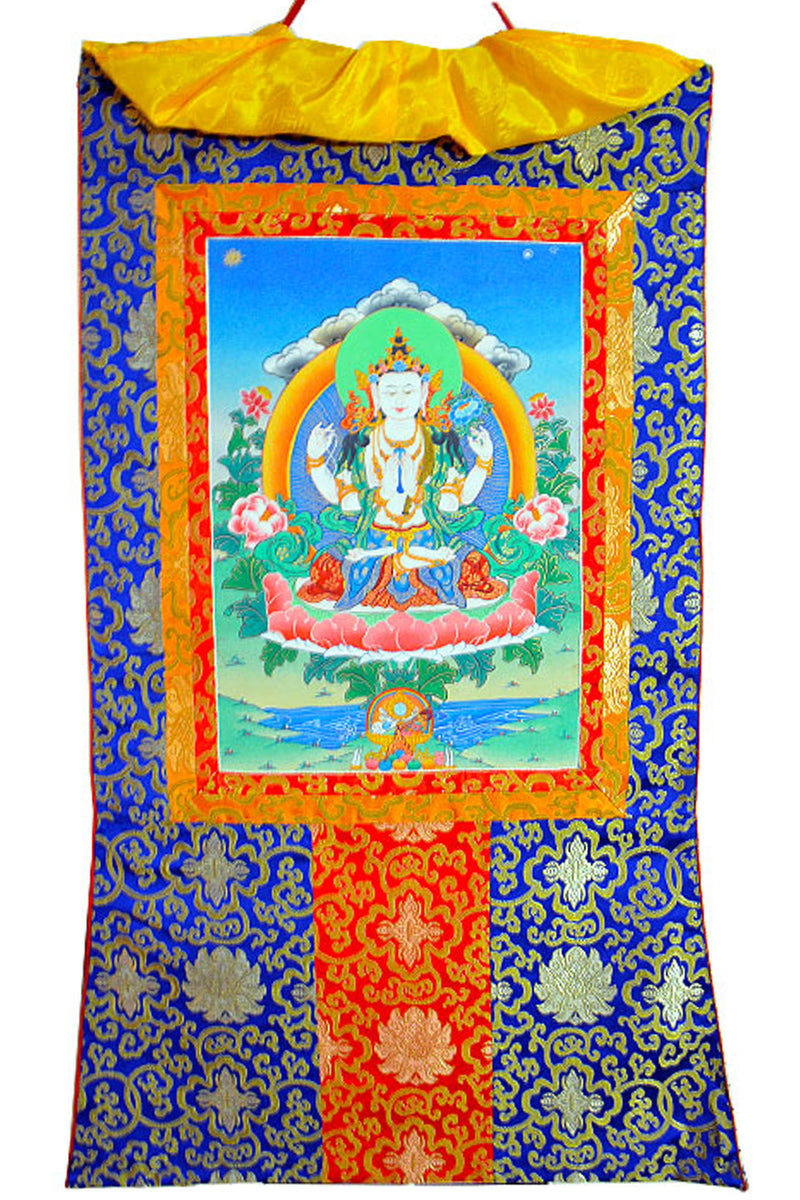 Hand Painted Chengreshi Thangka