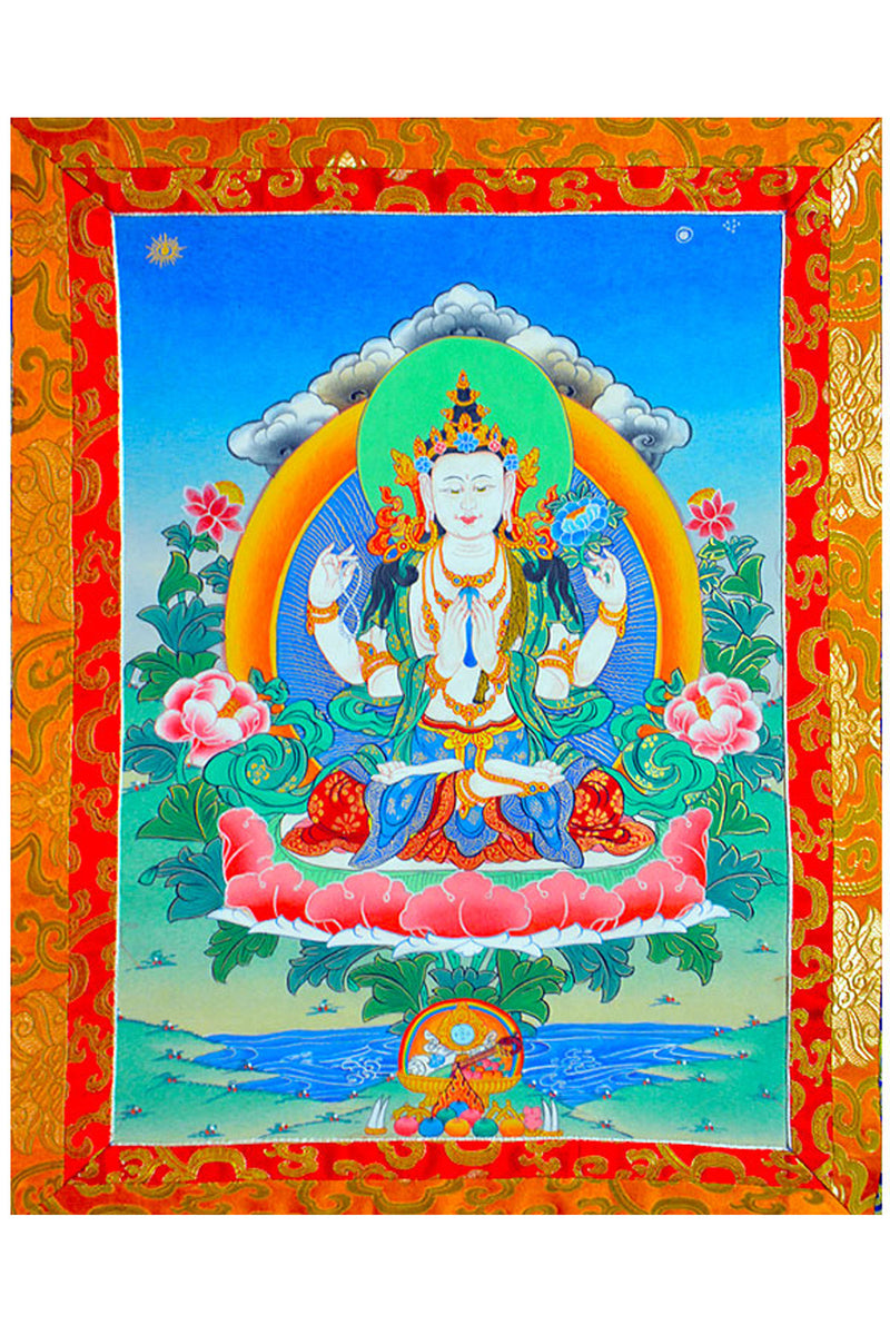 Hand Painted Chengreshi Thangka