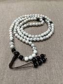 Howlite Stone Mala With Black Onyx Spacer